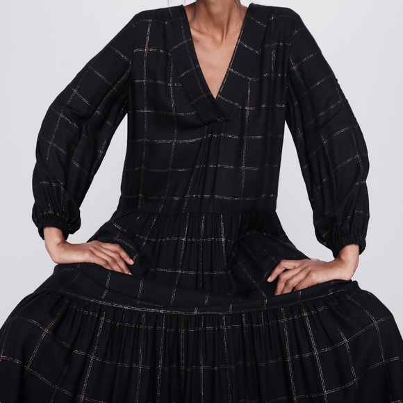 Zara Black Plaid Dress NWT - Picture 12 of 12